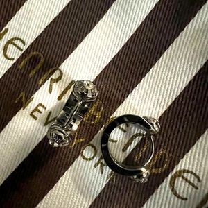 Henri Bendel nwot gunmetal huggy earrings